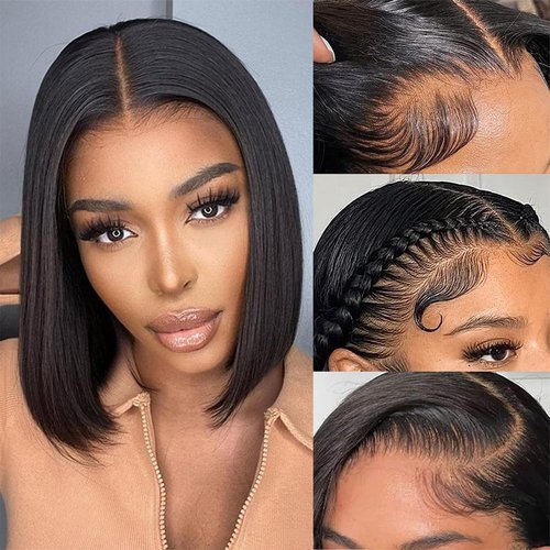 FATIAO Bob Wig Human Hair 13x6 Lace Front WigsHuman Hair Short Bob Wig Human Hair For Black Women180% Density10 Inch