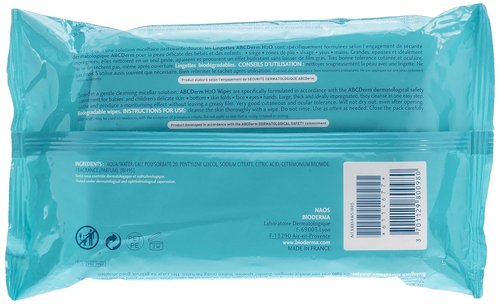 Bioderma - ABCDerm H2O Baby Cleansing Wipes - Biodegradable & Gentle for Newborns and Children