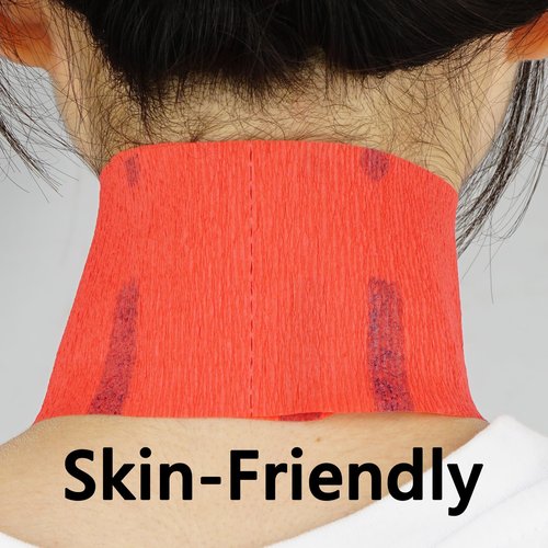 Flexible Paper Neck Strips for Salon Hair Cutting - 5 Rolls, 500 Red Disposable & Water-Resistant Self-Adhering Barber Supplies