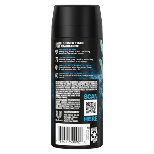 AXE Fine Fragrance Collection Body Spray for Men - Aqua Bergamot | 72H Odor Protection, 4 oz (3 Count)