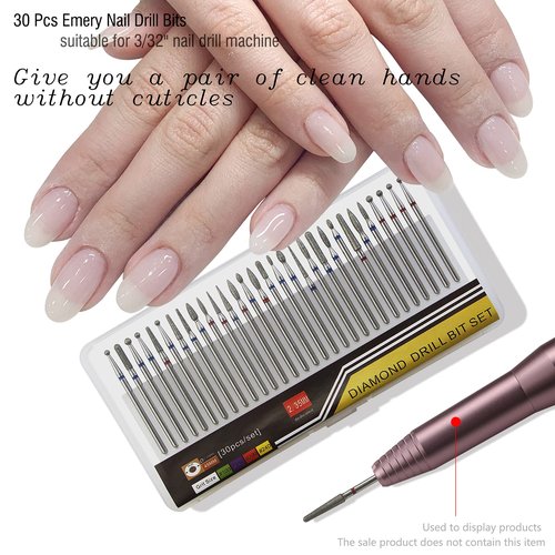 finibir Cuticle Bit for Nail Drill 30pcs,Professional Nail Drill apply to 332 Nail Drill,Cuticle Drill Bits can Exfoliate the Cuticle Easily, Quickly and Painlessly
