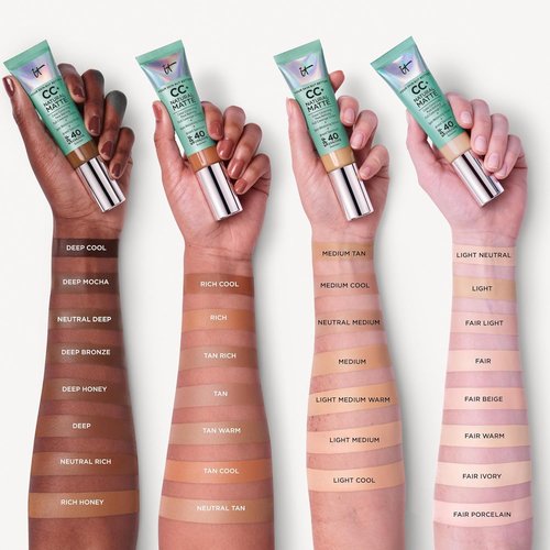 IT Cosmetics CC+ Cream Natural Matte - Full Coverage Foundation with SPF 40 & Shine Control | 1.08 fl oz