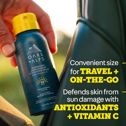 Oars + Alps SPF 50 Sunscreen Spray - Fast-Absorbing, Lightweight & Water-Resistant, Reef Safe