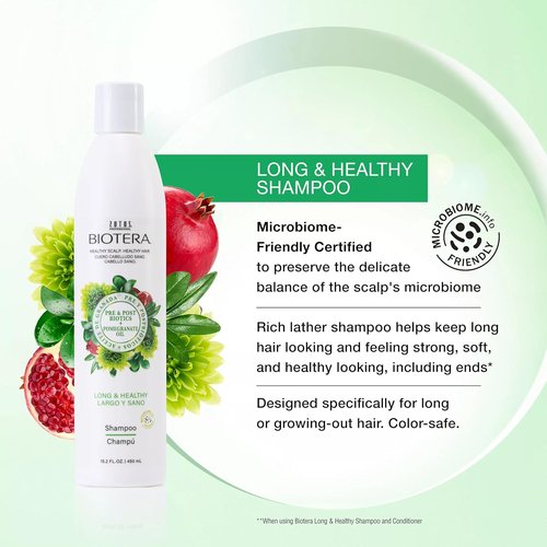Biotera Long & Healthy Strengthening Shampoo - Strengthens Growing Hair | Vegan, Paraben-Free, Color-Safe