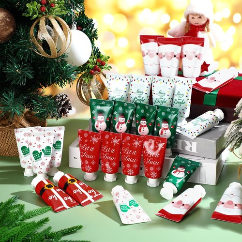 72 Pieces Secret Santa Gift Set: Mini Christmas Hand Cream Travel Size Lotion Bulk Holiday Stocking Stuffers Appreciation Gifts for Women Employee Coworker Staff 30ml 6 Natural Plant Fragrance