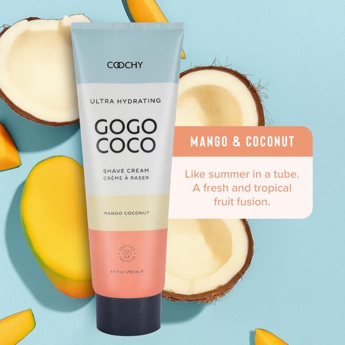 Coochy Ultra Hydrating Shaving Cream | Prevents Irritation, Bumps & Dry Skin | Doubles as Hair Conditioner | Coconut Oil, Tea Tree Oil, Jojoba Oil, Shea Butter & Aloe Vera | Mango Coconut 8.5oz/250mL
