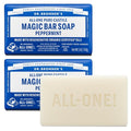 Dr. Bronner's Pure-Castile Soap Bars - Peppermint, 5oz, 2-Pack | Gentle Vegan Cleanser for Face & Body