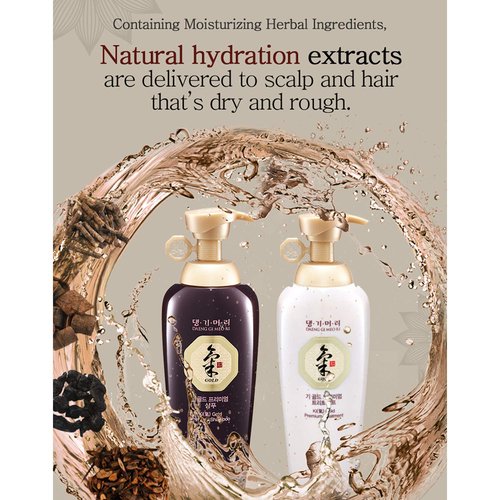 Daeng Gi Meo Ri - Ki Gold Premium Treatment - Korean Herbal Nourishment for Dry, Damaged Hair, Promotes Scalp Health, Enhances Shine, 16.9 FL OZ/500ml