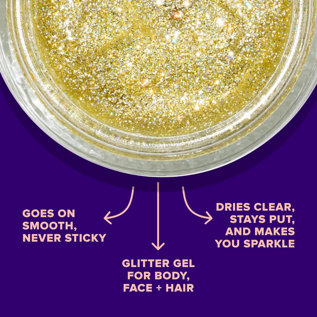 Unicorn Snot Holographic Face & Body Glitter Gel - Vegan, Cruelty-Free, 1.7 oz Gold Bling