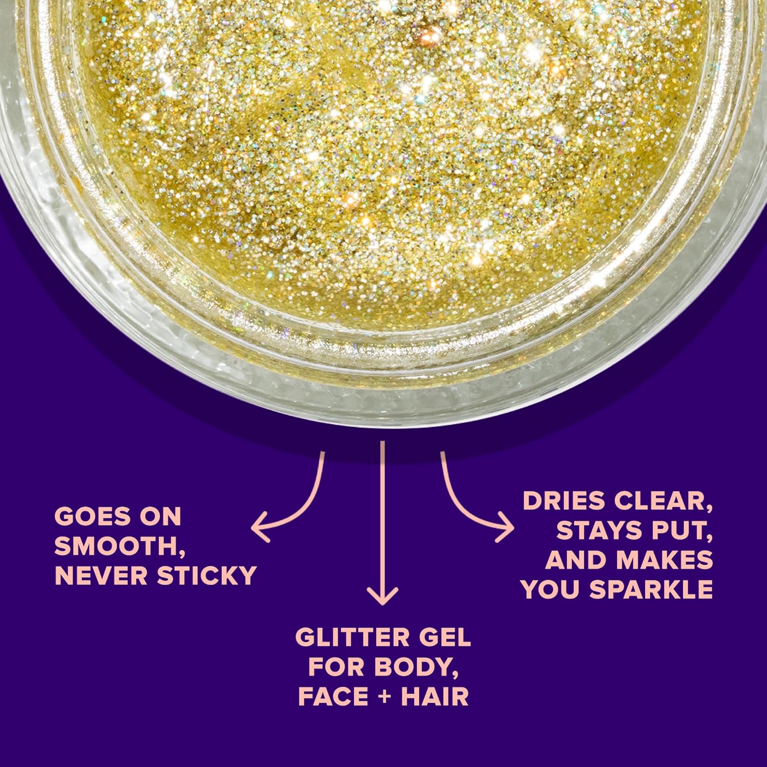 Unicorn Snot Holographic Face & Body Glitter Gel - Vegan, Cruelty-Free, 1.7 oz Gold Bling