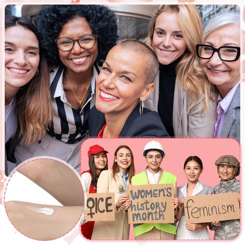 Loopeer 48 Pcs Women's History Month Hand Cream Gifts Bulk Double Sided International Women's Day Empowerment Hand Lotion Set Feminism Equality Empowerment Gifts for Female Ladies