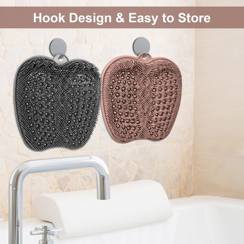 BESKAR Shower Foot Scrubber Mat with Non-Slip Suction Cups, Foot Spa Brush for Cleaning & Exfoliating Your Feet No Bend, Foot Points Reflexology Mat for Relax Your Feet