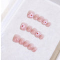 Light Rain Large Size Hand-made Press on Nails, 3D Gel UV Finished False nails with Design by Professional Manicurist