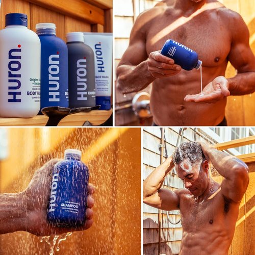 Huron Men's Shampoo - Cleansing & Hydrating Formula | Citrus & Fresh Juniper Scent | 11.7 Fl Oz