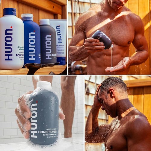 Huron Men’s Conditioner - Lightweight Hydrating Formula - Eliminates Frizz & Restores Shine - 11.8 Fl Oz