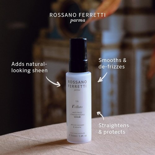 Rossano Ferretti Velluto Straightening Serum - Frizz Control & Hydration for Sleek Finish | 3.4 Fl Oz | Luxury Vegan