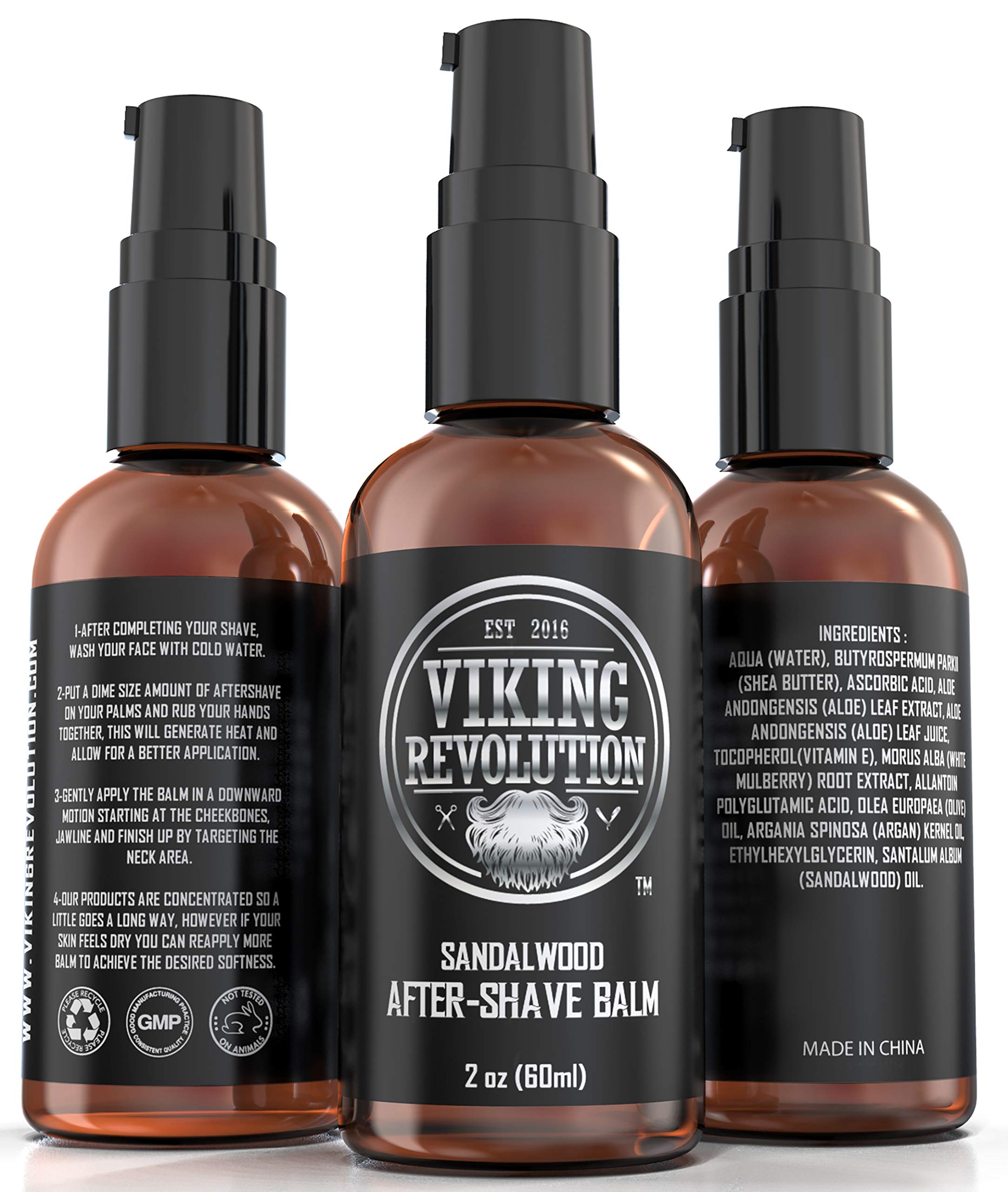 Viking Luxury After-Shave Balm - Soothes Face, Moisturizes After Shaving, Eliminates Razor Burn - Sandalwood Scent