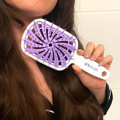 FHI Heat UNbrush Plus - Curly Hair Detangler Brush for Gentle Wet/Dry Use | 84 UltraFlex Bristles, Lightweight Design
