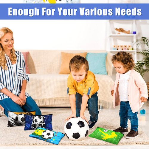 Sweetude 18 Pcs Soccer Gifts Makeup Bag Toiletry Travel Storage Accessories with Zipper Cosmetic Bags Portable Cosmetic Pouch for Soccer Lovers Players Team Fans(Stylish)