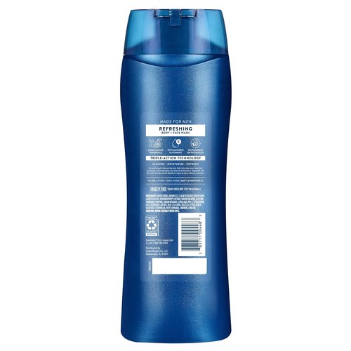 Suave Men Moisturizing Body & Face Wash - Cedarwood & Mandarin Scent | 18 Oz, Pack of 6