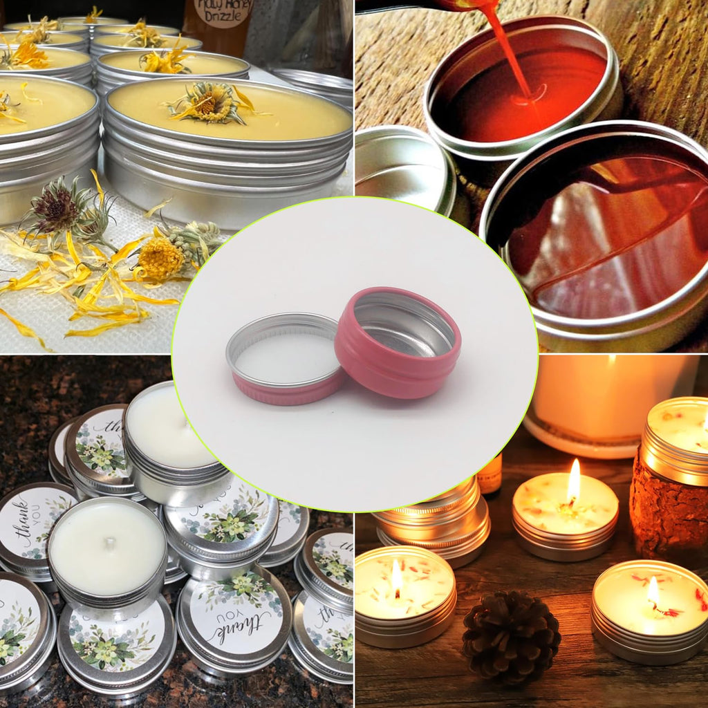 Wopanxye 10ml Aluminum Tin Jar, Refillable Makeup Containers 10g Aluminum Screw up Lid Small Round Container Bottle for Cosmetics, Lip Balm, Cream, Toner, Eyeshadow, Candle, Tea, Beads, 24 Pack Tins