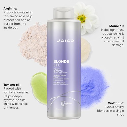 Joico Blonde Life Violet Shampoo - Neutralizes Brassy Tones & Boosts Shine | Sulfate-Free Formula