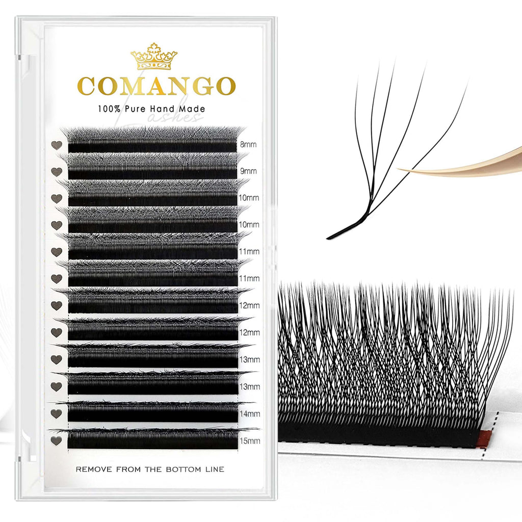 W Eyelash Extensions 0.07mm Thickness 5D Premade lash Fans LU/M Curl Lashes 8-15mm Mixed Tray Soft Fluffy Volume Lash Fans Natural Look Individual Eyelashes (5D-0.07-LU,8-15MM)