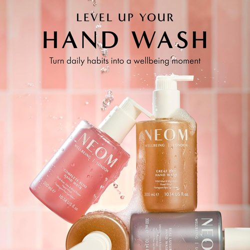 Neom Complete Bliss Hand Wash - 300ml | Blush Rose, Lime & Black Pepper | Natural Color & Refillable