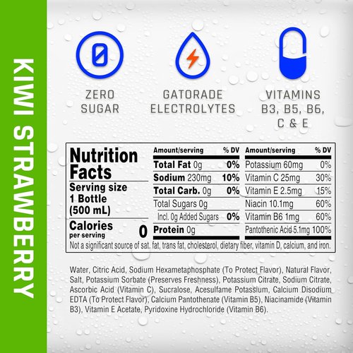 Propel Kiwi Strawberry Sports Drink - Zero Calorie Electrolytes & Vitamins C&E | 16.9 Fl Oz (12 Count)