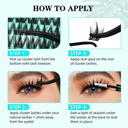 Lash Clusters Kit 140pcs Manga Lash Extension Kit Anime Cluster Lashes Natural Look with Waterproof Lash Bond and Seal, Lash Tweezer with Wet Look Ultra-Thin Band Anime Lashes(Puppy-Kit,C-10-18mm)