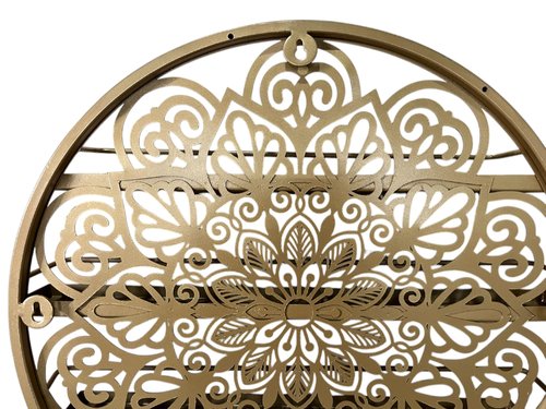 Luene Mandala Shape Shelves, Essential Oil & Nail Polish Organizer - Display Holder Storage Shelf Spice Rack - Black or Gold - Wall Mounted Round Oil Bottle Storage, Cosmetics Display Rack (Gold)