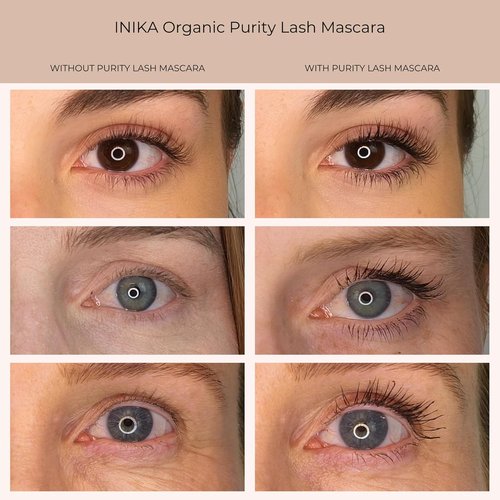 INIKA Organic Purity Lash Mascara - Certified Organic, 100% Natural, Sensitive Eye Formula | Long-Lasting Black