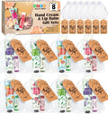 AZEN 8 Sets Bulk Gifts, Hand Cream and Lip Balm Bulk Set with Organza Bag Thank You Card, Baby Shower Wedding Gifts for Guests, Bridal Wedding Favors, Valentines Gift for Women