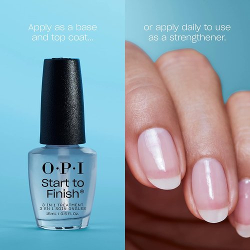 OPI Nail Lacquer Base Coat - Clear Nail Polish for Chip Resistance & Nail Protection