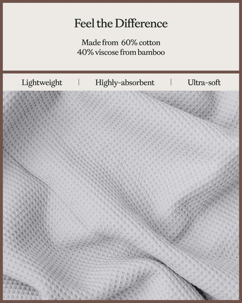 Cozy Earth Waffle Washcloths - 60% Cotton 40% Viscose from Bamboo Washcloths 13 x 13 Inches - Soft & Absorbent Terry, Reversible Mini Textured Waffle & Weave Pattern - 4 Pack