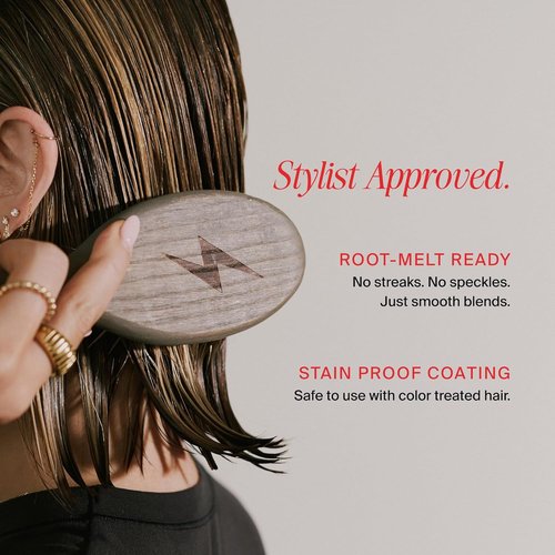 Daily Wood Hair Brush - Anti-Static Carbonized Ash Paddle for Frizz-Free Styling - Stainless Steel Bristles