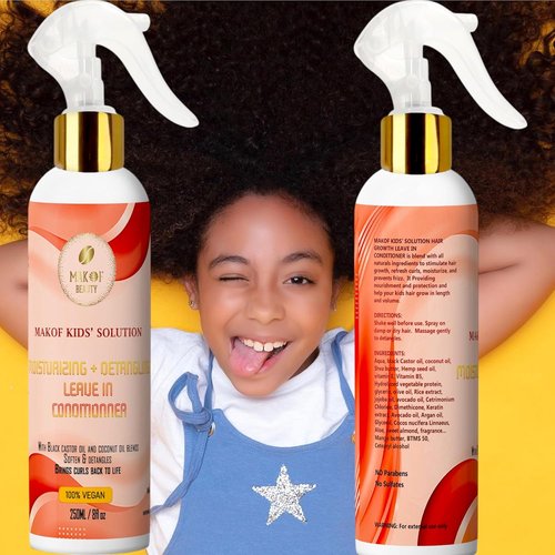 Skiennix Kids Leave-In Conditioner - Softens & Detangles Tough Knots | Nourishing Formula with Mango Butter & Keratin (8 Fl Oz)