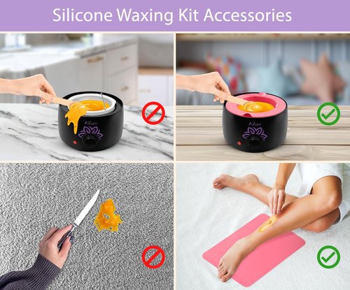 AZAM All-in-one At Home Waxing Kit for Hair removal,Wax pot Waxing Professiona+4 Pack Hard Beads+Silicone Bowl 2 Treatment Oils Wax Kit Accessories Warmer for Full Body