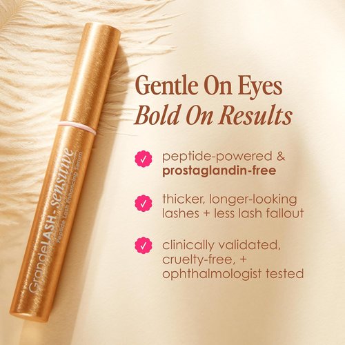 Grande Cosmetics GrandeLASH Sensitive Lash Serum - Prostaglandin-Free, Peptide-Infused for Fuller, Longer-Looking Lashes | Nourishing Botanicals, Cruelty-Free