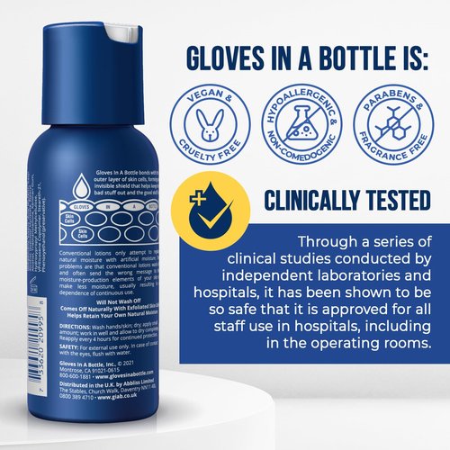 Gloves In A Bottle Shielding Lotion 3.4oz/100ml Tube + 2oz Combo - Second Skin for Hands & Body