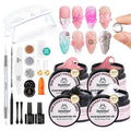 Beetles Solid Builder Gel for Nails,4 Colors Clear Pink White 3D Sculpting Gel Non-Sticky Hand Carving Nail Glue for 3D Nail Art with 3D Mold Chrome Powder Tools Salon DIY at Home,UV&LED Needed