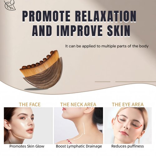 Lymphatic Face Brush for Gentle Facial Massage, Reduce Puffiness & Boost Circulation – Contour Brush for Jawline & Neck
