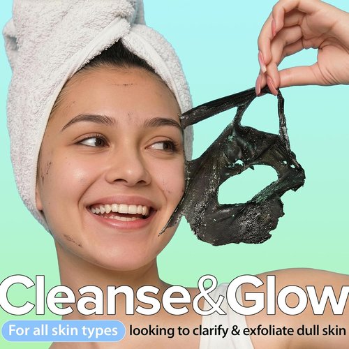 Ebanel Charcoal Peel Off Face Mask Applicator Set - Deep Cleansing Blackhead Remover with Niacinamide & Vitamin C