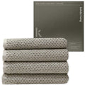 KOHDA LIVING Beige Bathroom Wash Cloths for Face Body & Showering, 4-Pack - Silver Infused 100% Organic Cotton Luxury Washcloths, 600 GSM, 12.9"x12.9" - Soft Thick Lint-Free Bath Wash Cloth Set