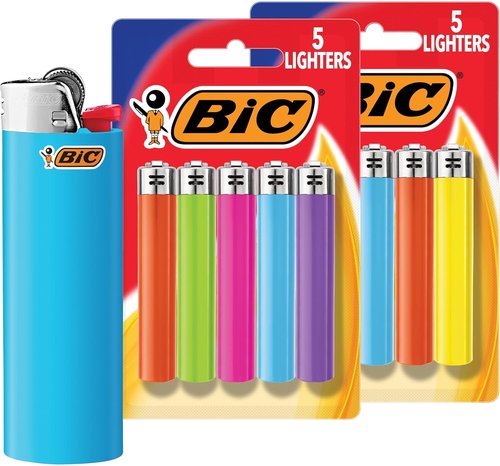 BIC Maxi Pocket Lighters - Dependable & Long-Lasting Assorted Colors | 10-Pack