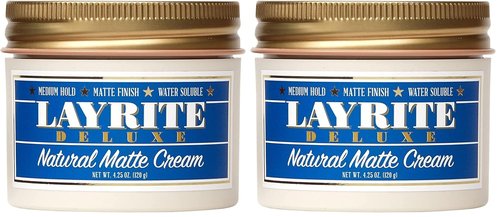 Layrite Natural Matte Cream - Mild Hold Styling Cream for Natural Look - 4.25 Ounce (Pack of 2)
