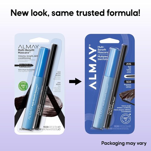 Almay Multi-Benefit Mascara & Eyeliner Duo - Long-Lasting Black Brown Value Pack
