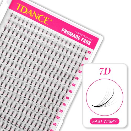 TDANCE Premade Fans Eyelash Extensions 320 Fans Pre Made Fans Lash Extensions Middle Stem Heat Bonded Premade Lash Fans Volume Lash Extensions(320-WISPY-7D-0.05-C-8-15mm)