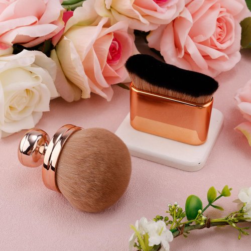 2pcs Extra Large Self Tanning Brush, Self Tanner Applicator Foundation Makeup Brushes Spray Tan Blending Brush Oval Body Brush Makeup for Blusher Legs Arms Face Body (Rose Gold)