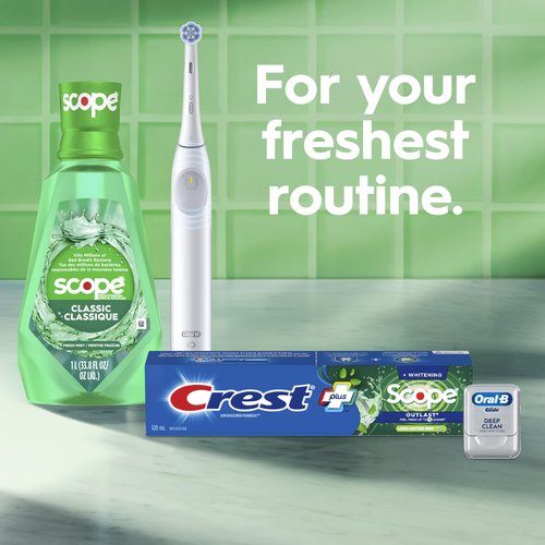 Crest Scope Classic Mouthwash, Original Formula, 500 Ml, 4 Count